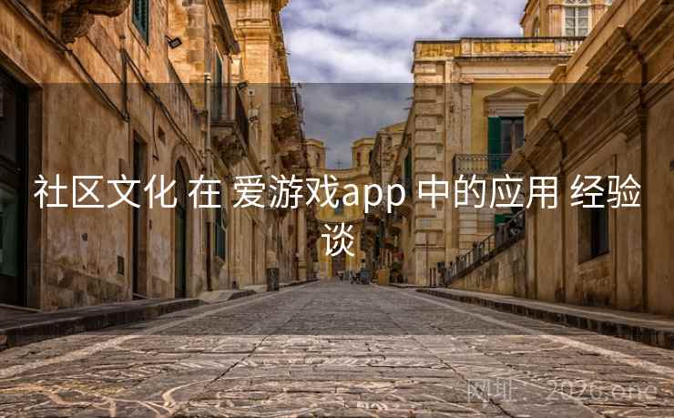 社区文化 在 爱游戏app 中的应用 经验谈